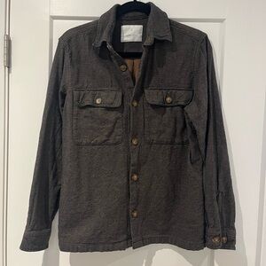 Jack and Jones Dark Brown Casual Button-Down Shirt Jacket